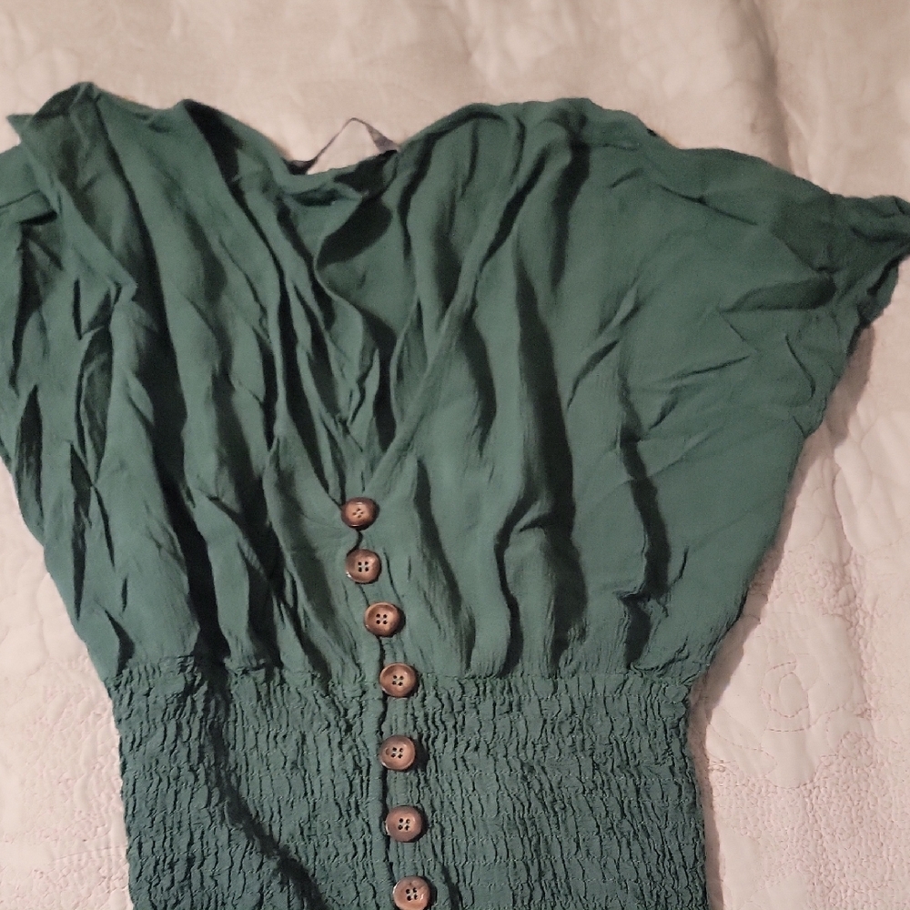 Abercrombie & Fitch Green Button-Down Top